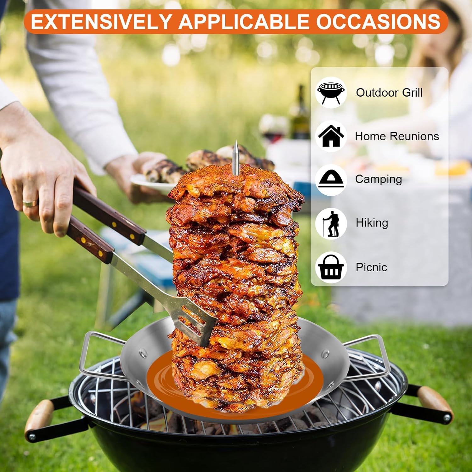 Tasso Vertical Skewer Stand – Stainless Steel for Tacos & Grilled Meats