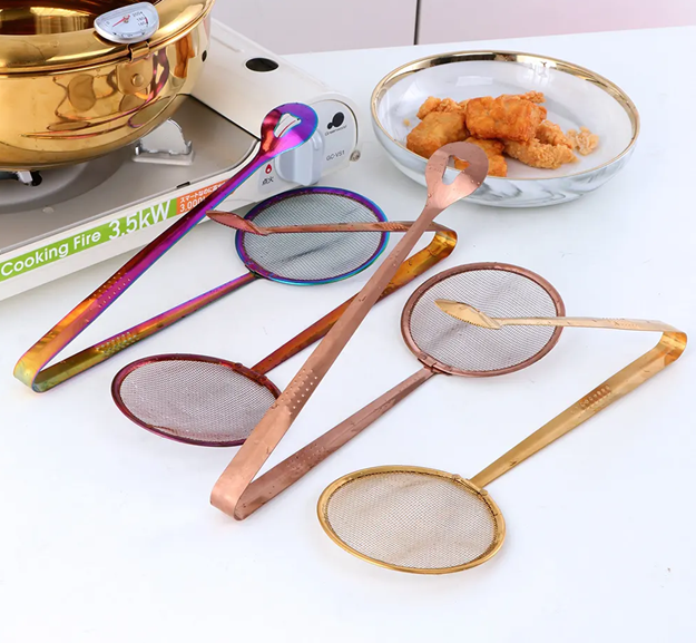 Baloo 2-in-1 Stainless Steel Strainer Spoon Tongs – Heat-Resistant Kitchen Strainer & Serving Tool