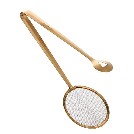 Baloo 2-in-1 Stainless Steel Strainer Spoon Tongs – Heat-Resistant Kitchen Strainer & Serving Tool