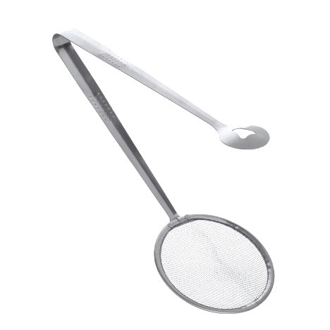 Silver Baloo stainless steel strainer spoon tongs for frying, draining pasta, and serving food."
