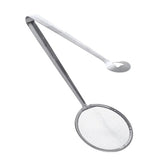 Silver Baloo stainless steel strainer spoon tongs for frying, draining pasta, and serving food."