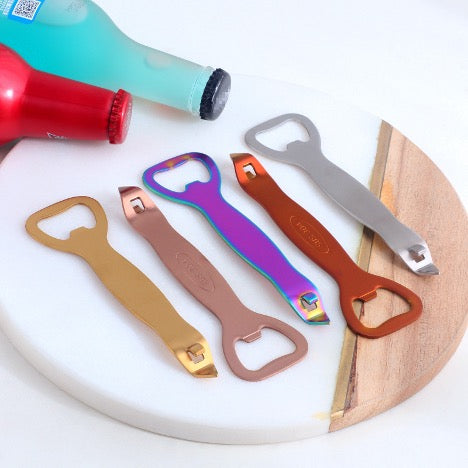 Cap Crusher Bottle Opener Set – Compact Gold Metal Bar Tool (2-Pack)