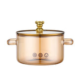 Gold Lynne Glass Pot with Lid – Stylish Cookware for Modern Kitchens