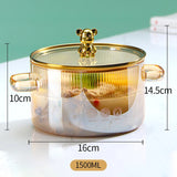 Gold Lynne Glass Pot with Lid – Stylish Cookware for Modern Kitchens