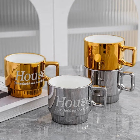 “Rich Auntie Aesthetic Coffee Mug – Luxury Ceramic Cup for Chic Morning Routines” (set Of 2)