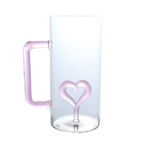 Heart 2 Heart Glass Mug – 3D Heart Design Borosilicate Coffee Cup (500 ml)