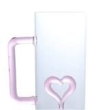 Heart 2 Heart Glass Mug – 3D Heart Design Borosilicate Coffee Cup (500 ml)