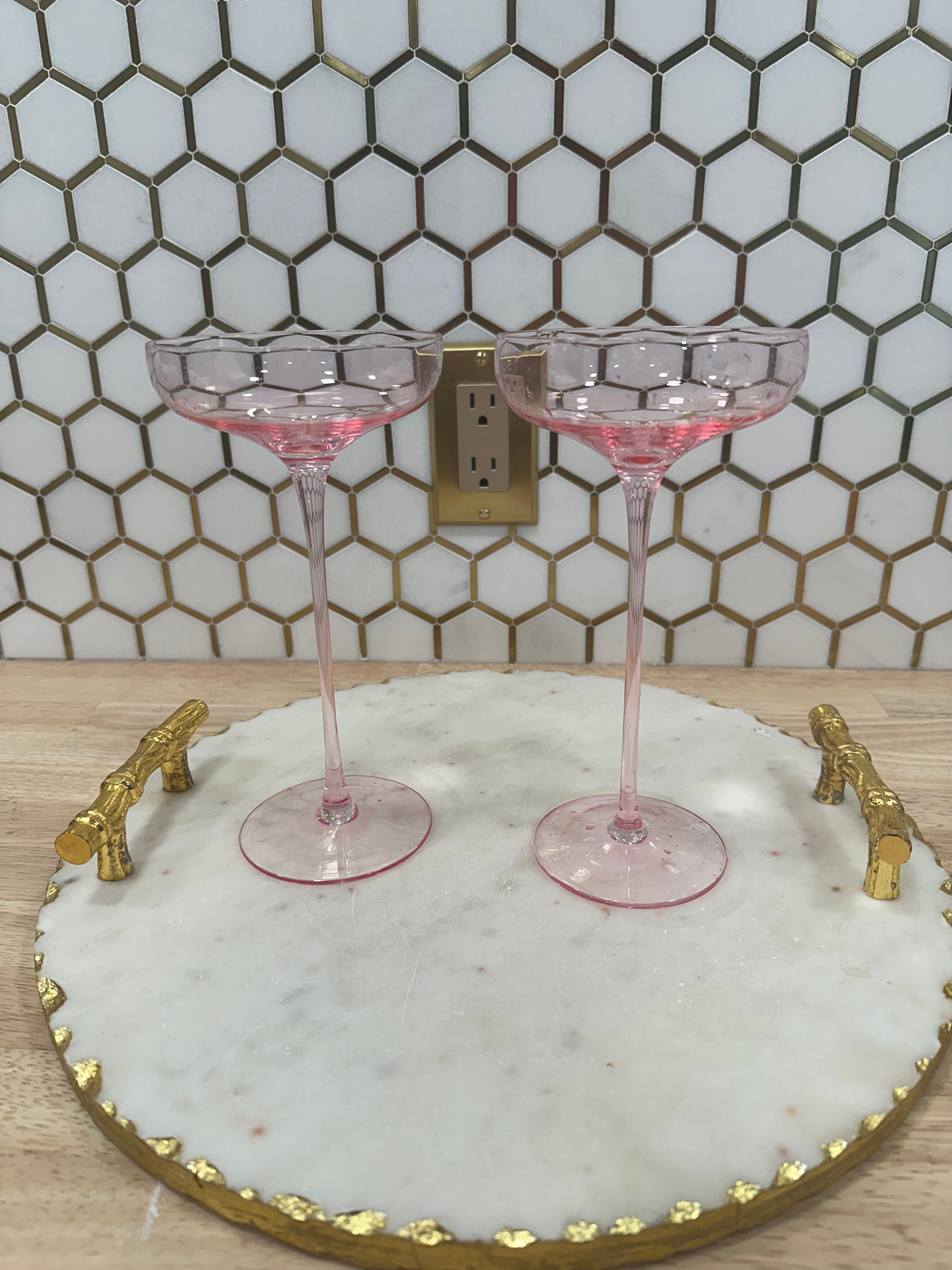 Bliss Martini Glasses – Set of 2 Crystal-Look Cocktail Martini Cups