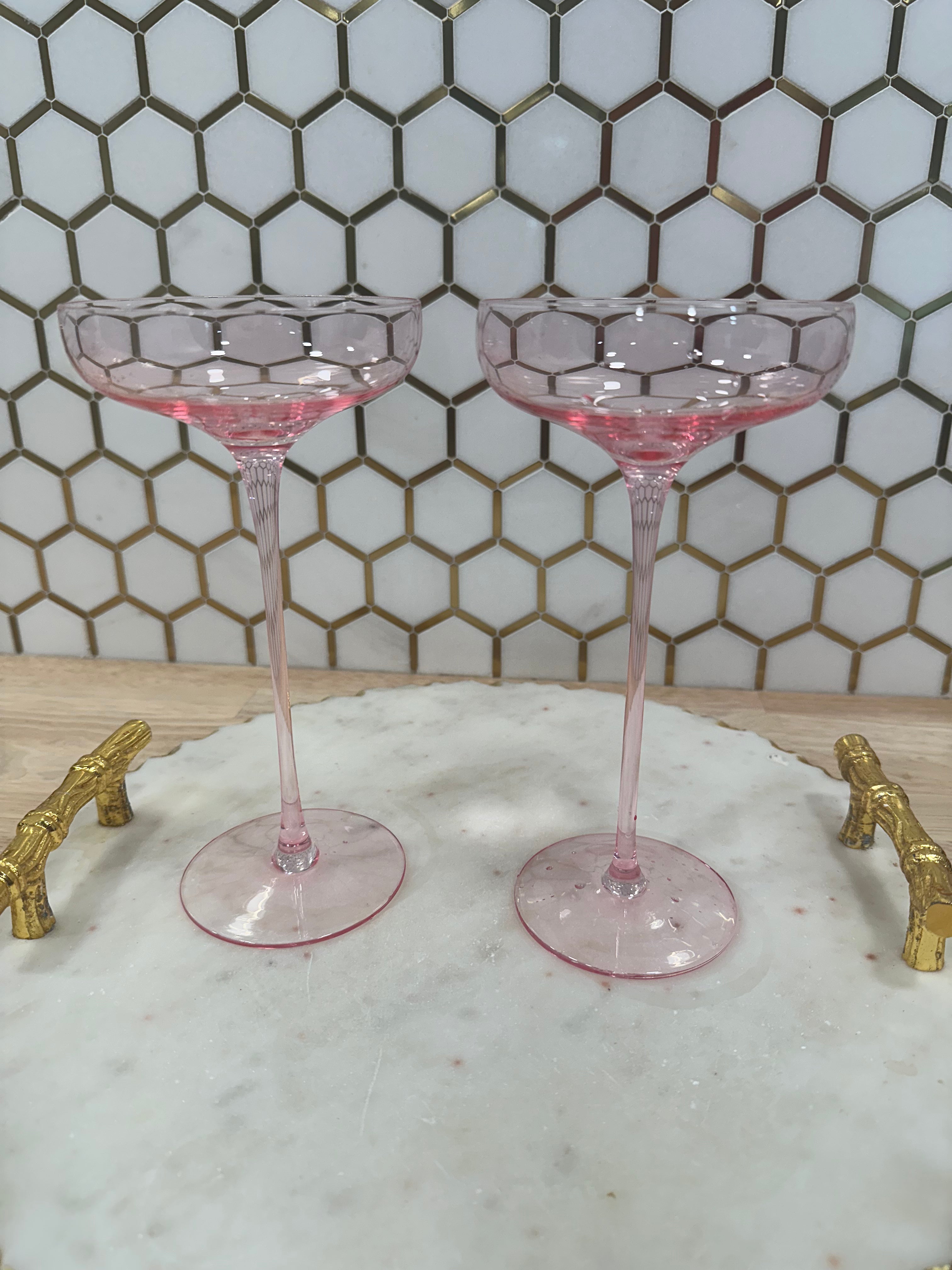 Bliss Martini Glasses – Set of 2 Crystal-Look Cocktail Martini Cups