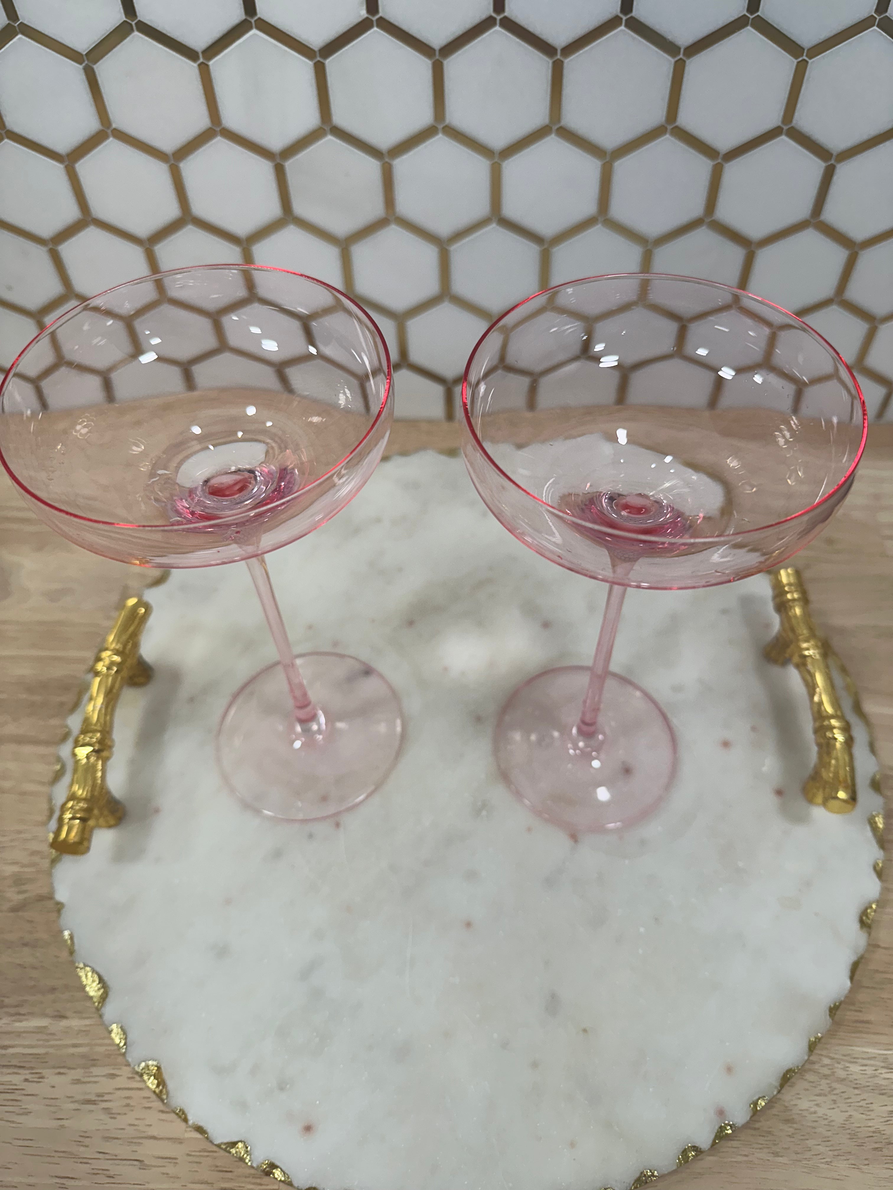Bliss Martini Glasses – Set of 2 Crystal-Look Cocktail Martini Cups