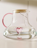 Kardia Kettle Pitcher – 1500 ml Pink-Tinted Glass Carafe for Iced Tea & Cold Brew