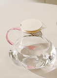 Kardia Kettle Pitcher – 1500 ml Pink-Tinted Glass Carafe for Iced Tea & Cold Brew