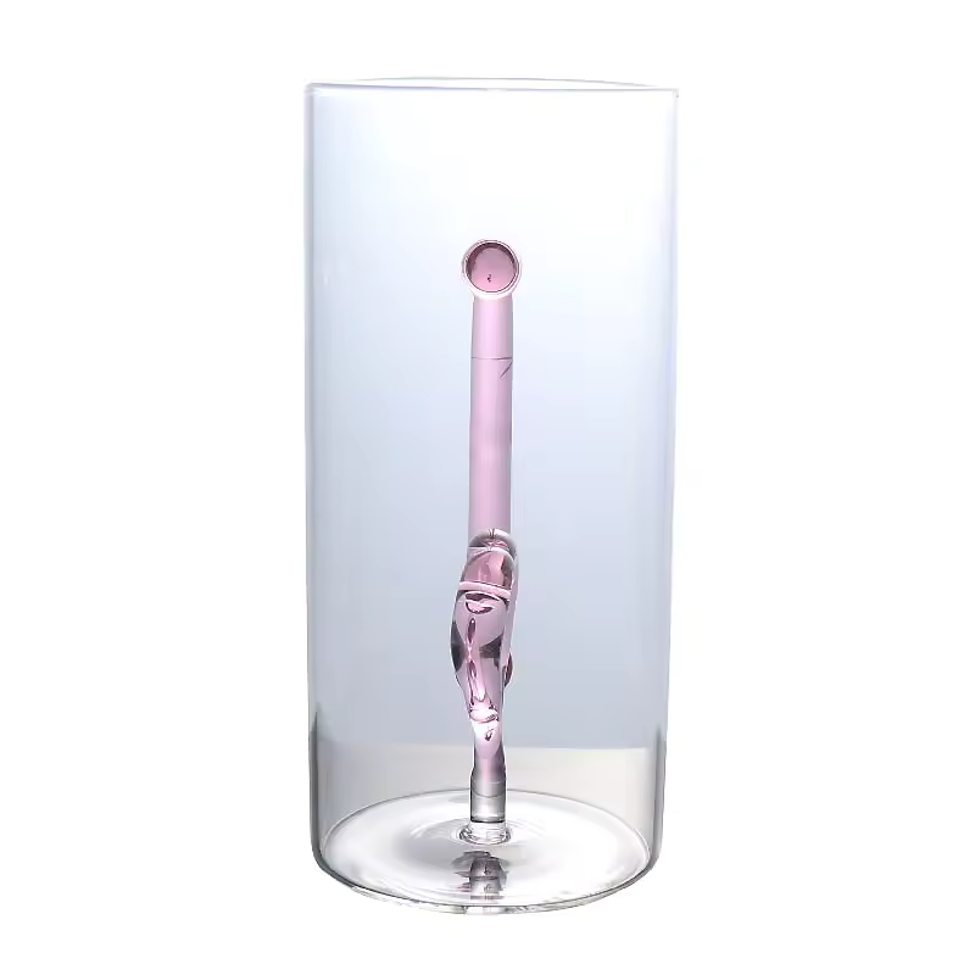 Heart 2 Heart Glass Mug – 3D Heart Design Borosilicate Coffee Cup (500 ml)