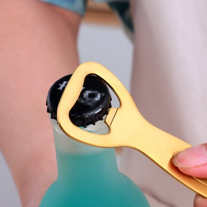 Cap Crusher Bottle Opener Set – Compact Gold Metal Bar Tool (2-Pack)