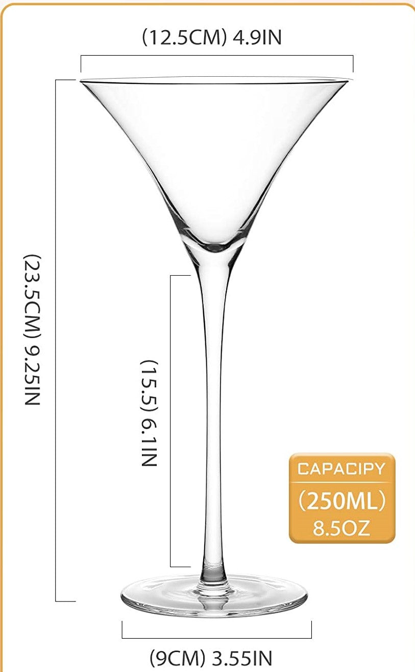 Crystal Martini Glasses Set