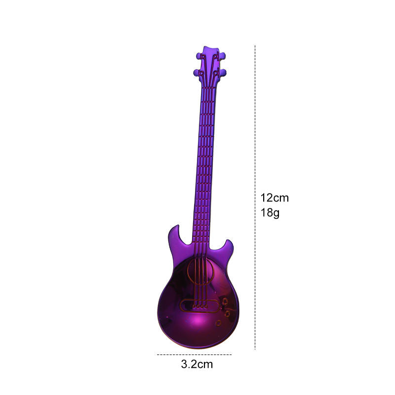 The guitar spoons set is made of food grade 304 stainless steel, mirror polishing, rust-free, and durable. They are non-toxic, very safe, and have no rust, which can cause intimate contact with food.