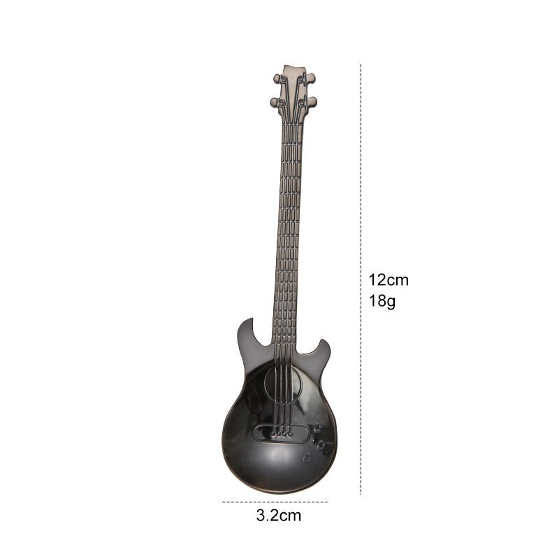 The guitar spoons set is made of food grade 304 stainless steel, mirror polishing, rust-free, and durable. They are non-toxic, very safe, and have no rust, which can cause intimate contact with food.