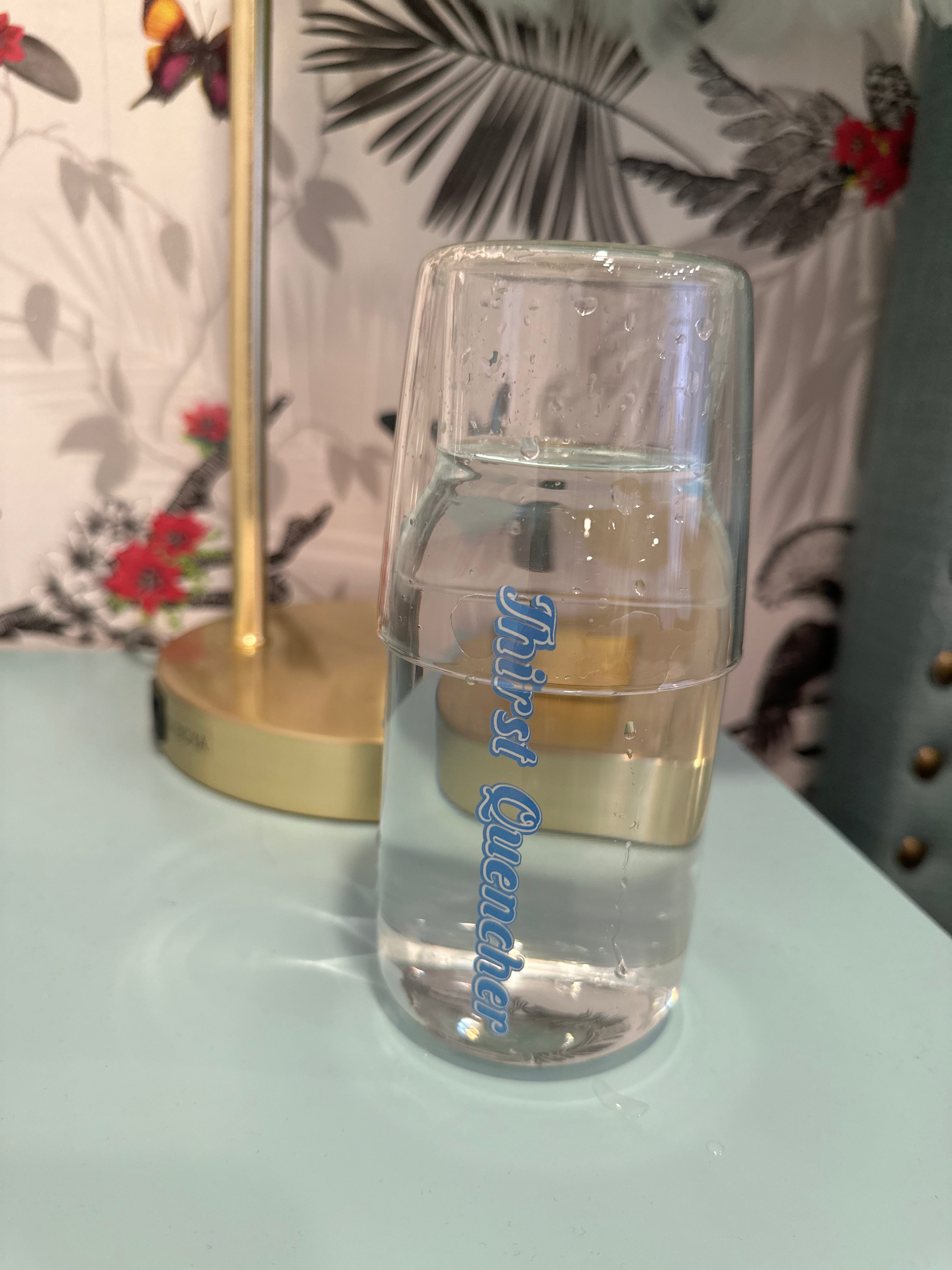 Treat yourself to luxury by keeping water and other beverages conveniently and beautifully within reach