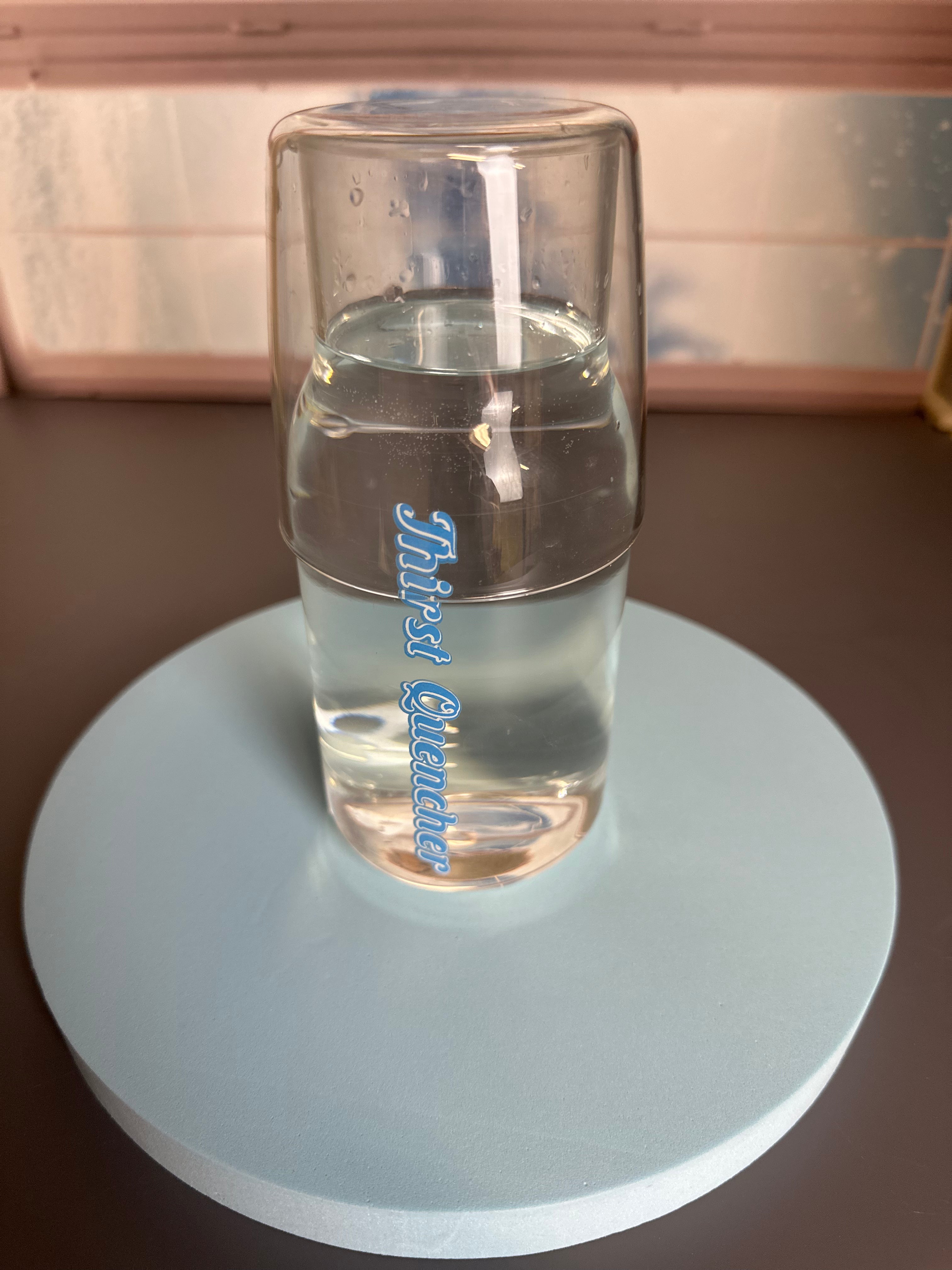 Treat yourself to luxury by keeping water and other beverages conveniently and beautifully within reach