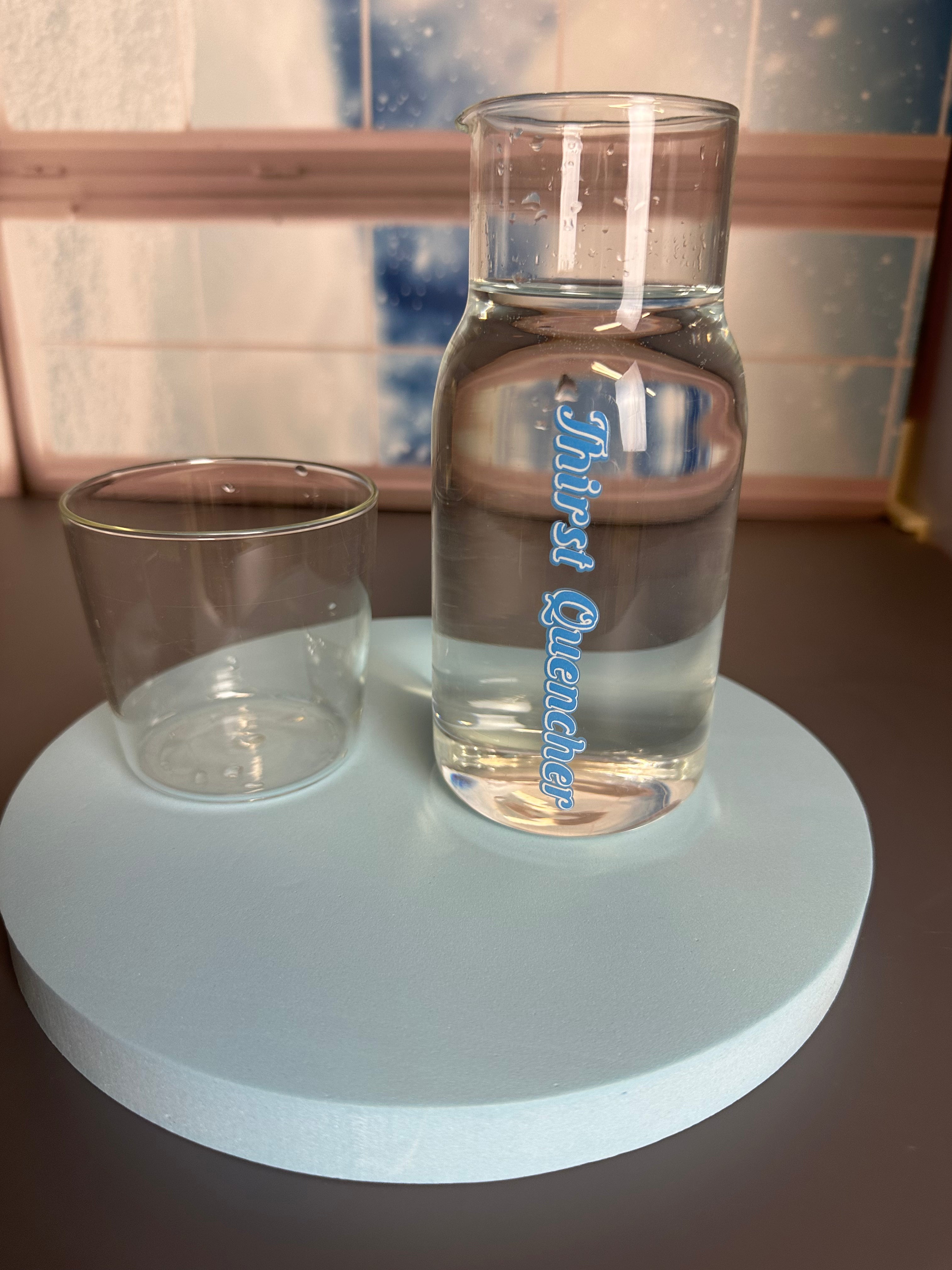 Treat yourself to luxury by keeping water and other beverages conveniently and beautifully within reach