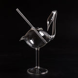 Swan Cocktail Glass With Straw