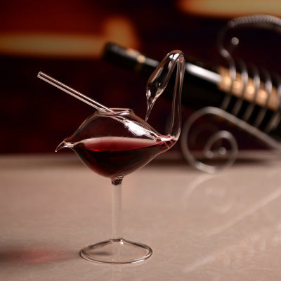 Swan Cocktail Glass With Straw