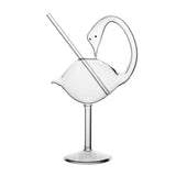 Swan Cocktail Glass With Straw