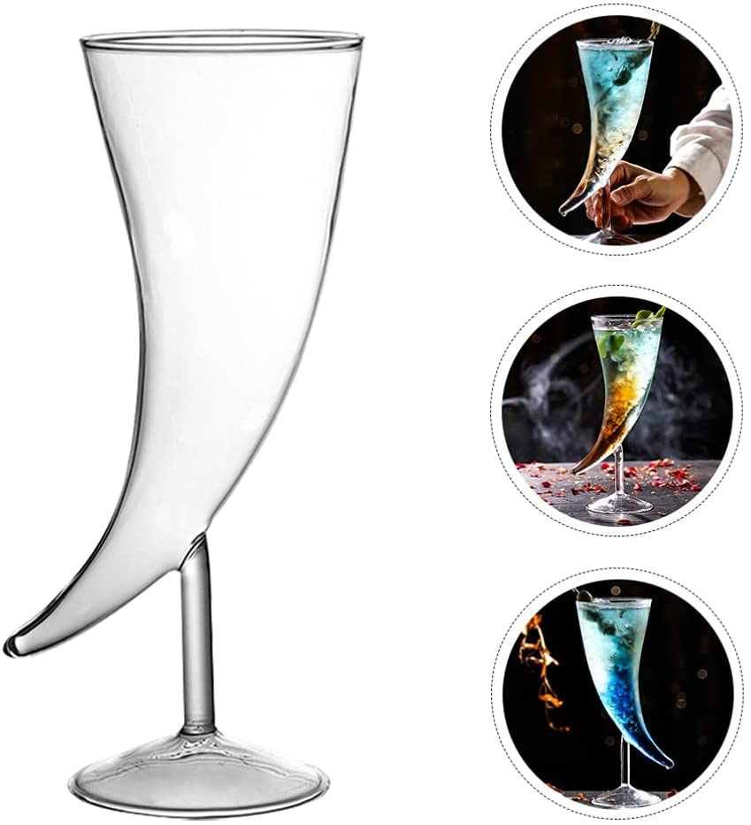 Luna  Ox Horn Shaped Cocktail Glass – Statement Glassware for Bold Drinks