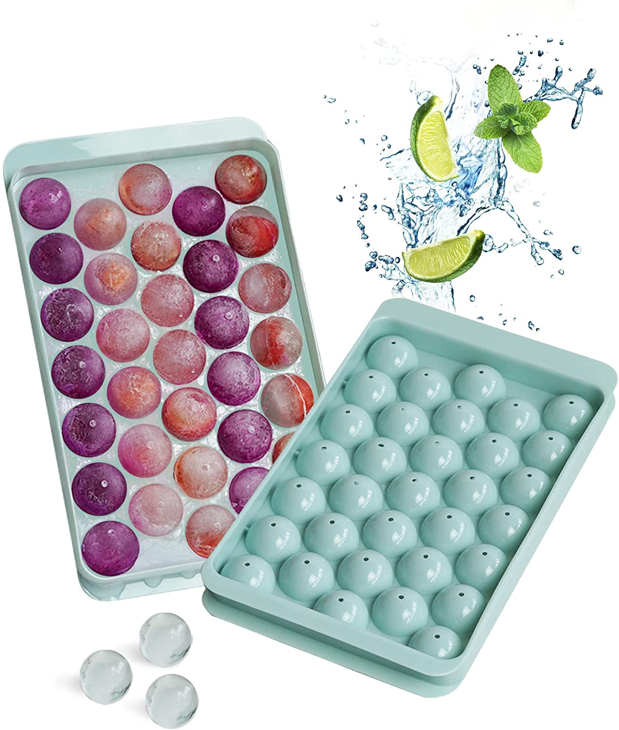 This tool is easy to use, and the multifunctional DIY silicone ice cube molds are ideal for making all kinds of DIY ice food. The mini circle ice cube tray comes with a unique design that can make every round ice ball regular and complete.