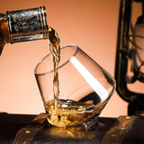 Riviera Spin Glass Tilted Crystal Whiskey Glasses – Unique Modern Barware for Whiskey Lovers