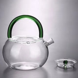  This glass teapot will quickly brew tea. You can easily make different types of tea in this teapot, whether it's green tea, fruit tea, or black tea, and you can make loose tea all year round. 