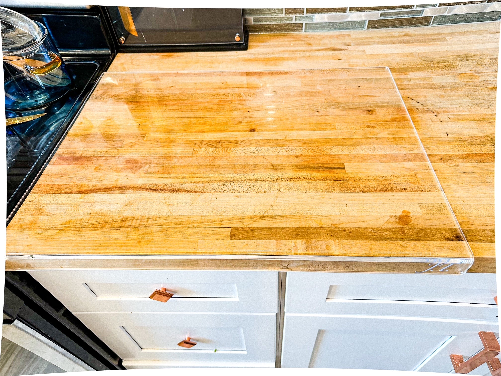 Clear Cutting Board for Kitchen with Lip with Non Slip 24 Wide x 18 Long AZM Displays