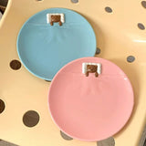 The Sleepy Teddy Plate – 8" Ceramic Dessert Plate