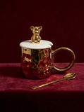 Bearista Gold Glass Mug – 400 ml Bone China Beverage Cup