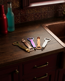Cap Crusher Bottle Opener Set – Compact Gold Metal Bar Tool (2-Pack)