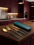 Aoi Portable Stainless Steel Flatware Set – Compact Travel Utensils in multi colors