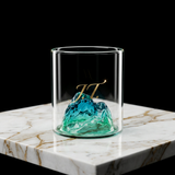 Mountain Base Cocktail Glass – 10 oz Summit Cocktail Glass, Unique Mountain Whiskey Glass, Modern Barware for Cocktails, Tequila, Bourbon, Home Bar Gift