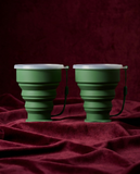 The Pocket Sipper — Silicone Collapsible Travel Cup with Lid (set of 2)