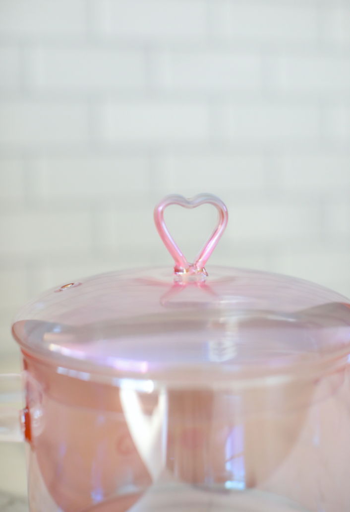 Chanti Pink Borosilicate Glass Pot – Non-Toxic Stylish Sauce & Bakewar ...