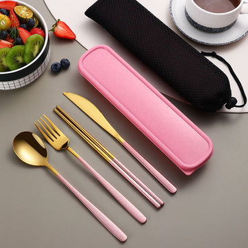 Aoi Portable Stainless Steel Flatware Set – Compact Travel Utensils in multi colors


         - Red