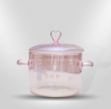 HIGH BOROSILICATE GLASS] -- Glass Saucepan with Cover is made of food-grade borosilicate glass with excellent pores, lead-free, will not absorb food odor or flavors, nor with acid-based foods, and is much healthier than plastic or stainless steel cookware.