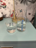 Thirst Quencher Glass 2-Piece Bedside Water Carafe with Tumbler Set`